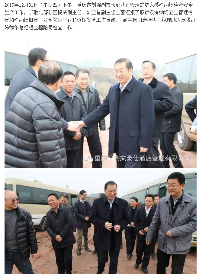 市级领导廖家溪消纳场实地检查